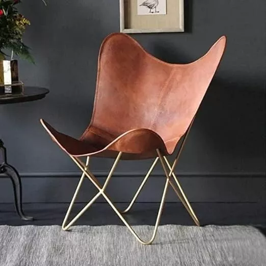 New Trending Butterfly Chair-Handmade Leather Offi